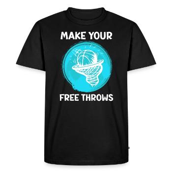 Faites vos lancers francs basket - T-shirt Premium bio Homme - noir - Devant - Nico (187cm)
