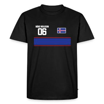 Sauftrikot Island Hake Vollson - Männer Premium Bio T-Shirt - Schwarz - Vorne - Nico (187cm)