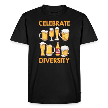 Celebrate Diversity Beer Beer Drinker Craft Beer - Men's Premium Organic T-Shirt - black - Front - Nico (187cm)