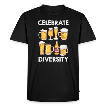 Celebrate Diversity Beer Beer Drinker Craft Beer - Men's Premium Organic T-Shirt - black - Front - Nico (187cm)