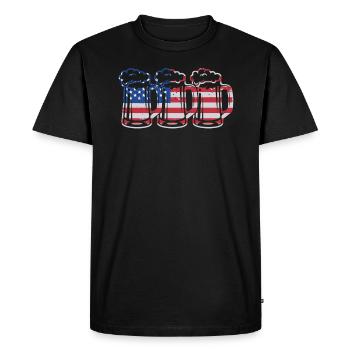 USA Beer Independence Day Buveur de bière - T-shirt Premium bio Homme - noir - Devant - Nico (187cm)