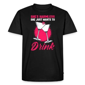 Elle ne fait rien qui veut juste boire un centre commercial - T-shirt Premium bio Homme - noir - Devant - Nico (187cm)