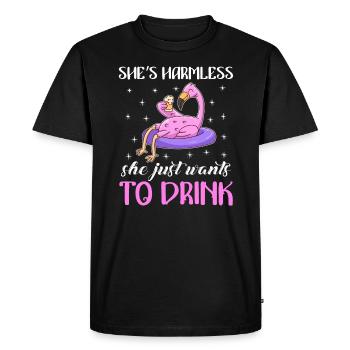 Elle ne fait rien qu’elle veuille juste boire Party Festival - T-shirt Premium bio Homme - noir - Devant - Nico (187cm)