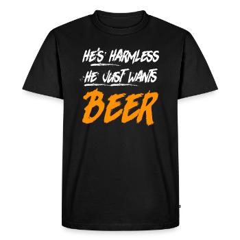 Il veut juste boire de la bière Buveur de bière - T-shirt Premium bio Homme - noir - Devant - Nico (187cm)
