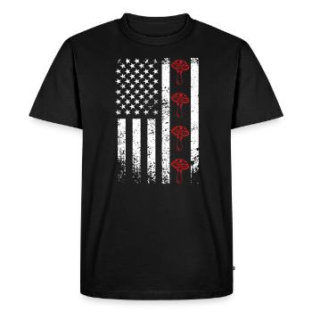 Mushroom Picker USA US Mushroom - T-shirt Premium bio Homme - noir - Devant - Nico (187cm)