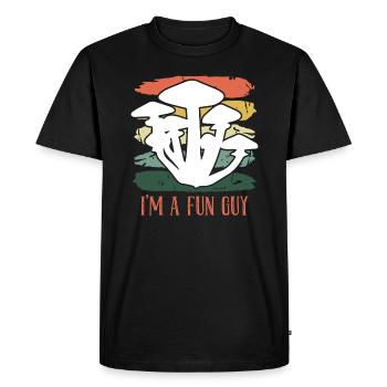 Fun Guy Mushroom Picker Mushroom Picker - Men's Premium Organic T-Shirt - black - Front - Nico (187cm)