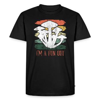 Fun Guy Mushroom Picker Mushroom Picker - Men's Premium Organic T-Shirt - black - Front - Nico (187cm)