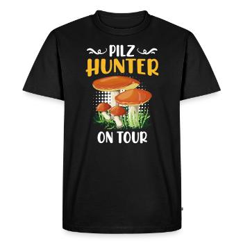 Chasseur de champignons en tournée Cueilleur de champignons - T-shirt Premium bio Homme - noir - Devant - Nico (187cm)