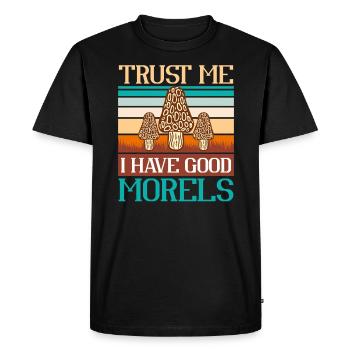 Croyez-moi, j’ai de bonnes Morilles - T-shirt Premium bio Homme - noir - Devant - Nico (187cm)
