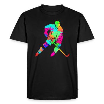 Hockey sur glace Art Splash Art Joueur de hockey sur glace - T-shirt Premium bio Homme - noir - Devant - Nico (187cm)