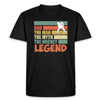 Papa l’homme du mythe la légende - T-shirt Premium bio Homme - noir - Devant - Nico (187cm)