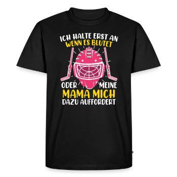 Je ne m’arrête que quand il saigne le hockey sur glace - T-shirt Premium bio Homme - noir - Devant - Nico (187cm)