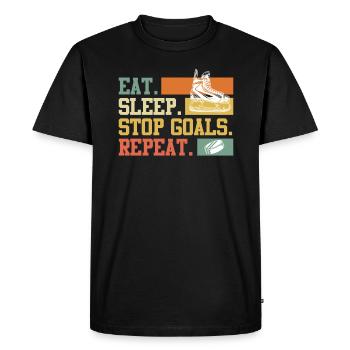 Hockey sur glace Gardien de but Hockey - T-shirt Premium bio Homme - noir - Devant - Nico (187cm)