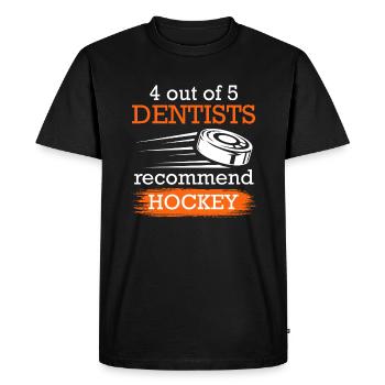 4 out of 5 dentists recommend hockey - Men's Premium Organic T-Shirt - black - Front - Nico (187cm)