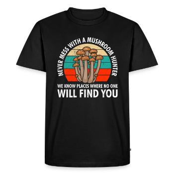 Abandoned places Mushroom picking mushroom pickers - Men's Premium Organic T-Shirt - black - Front - Nico (187cm)