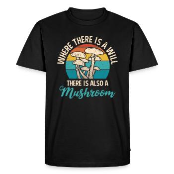 Where a will is mushroom picking mushroom picker - Men's Premium Organic T-Shirt - black - Front - Nico (187cm)