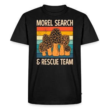 Rescue Team Morel Mushroom Picker - Men's Premium Organic T-Shirt - black - Front - Nico (187cm)