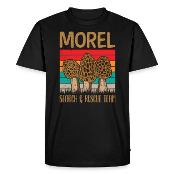 Search & Rescue Team Morel Mushroom Picker - Men's Premium Organic T-Shirt - black - Front - Nico (187cm)