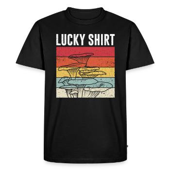 Lucky Shirt Lucky Mushroom Mushroom Collecting Mushrooms - Men's Premium Organic T-Shirt - black - Front - Nico (187cm)