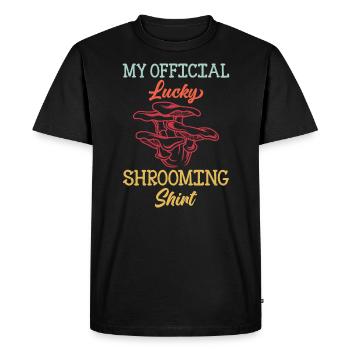 Chemise chanceuse chanterelle cueillette de champignons cueillette de champignons - T-shirt Premium bio Homme - noir - Devant - Nico (187cm)