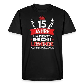 Firmenjubiläum 15 Jahre Dienst Dienstjubiläum - Männer Premium Bio T-Shirt - Schwarz - Vorne - Nico (187cm)