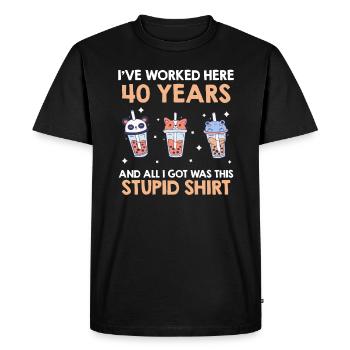 40 ans de service Anniversaire de l’entreprise 40 ans - T-shirt Premium bio Homme - noir - Devant - Nico (187cm)