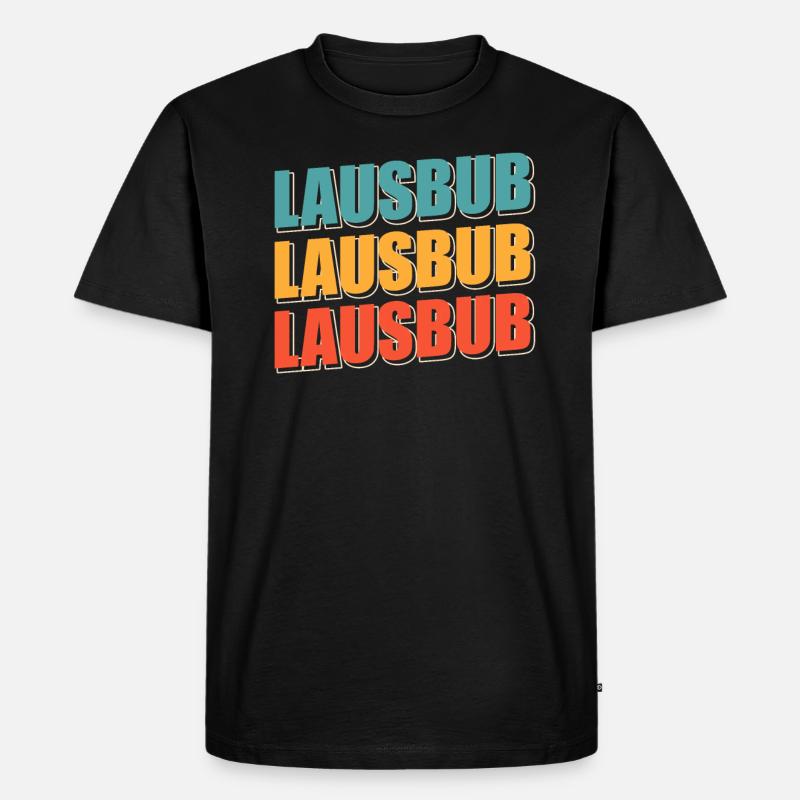Lausbub Lausbube - Männer Premium Bio T-Shirt - Schwarz