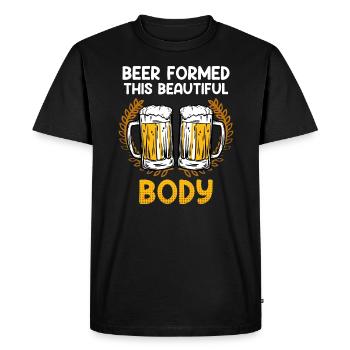 La bière a façonné ce beau corps de messieurs bavarois - T-shirt Premium bio Homme - noir - Devant - Nico (187cm)