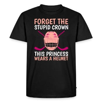 Forget the Crown Princess Wears Hockey Helmet - Men's Premium Organic T-Shirt - black - Front - Nico (187cm)