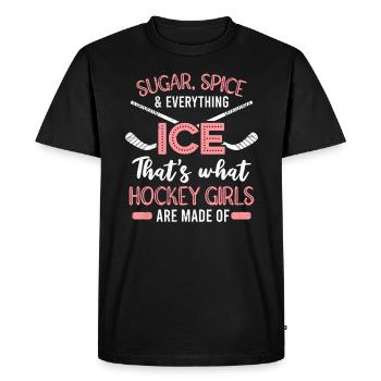 Sugar spice and ice hockey girls - Men's Premium Organic T-Shirt - black - Front - Nico (187cm)