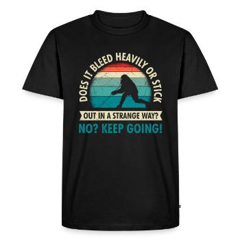 Le hockey sur glace n’est arrêté que lorsqu’il saigne - T-shirt Premium bio Homme - noir - Devant - Nico (187cm)