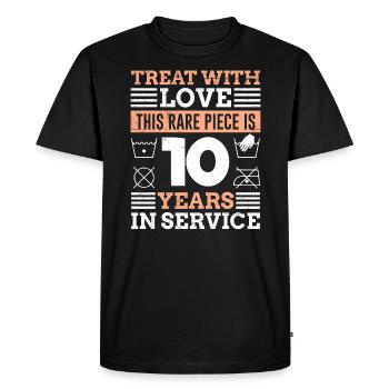 10 ans de service 10 ans de service - T-shirt Premium bio Homme - noir - Devant - Nico (187cm)