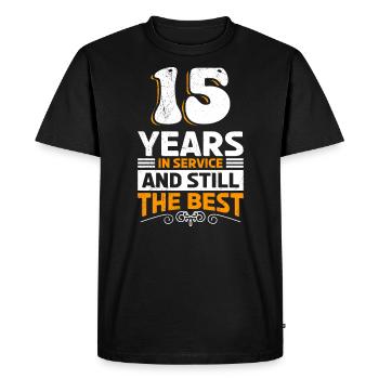 Company anniversary 15 years in service - Men's Premium Organic T-Shirt - black - Front - Nico (187cm)