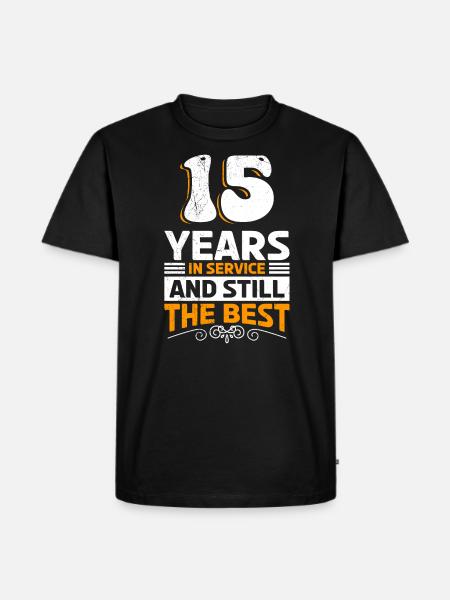 Bedrijfsjubileum 15 jaar in dienst - Mannen Premium Bio T-shirt - zwart