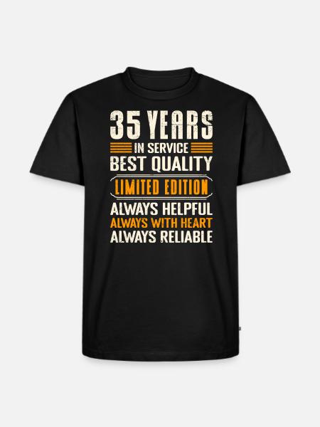 Dienstjubiläum 35 Arbeitsjahre Firmenjubiläum - Männer Premium Bio T-Shirt - Schwarz