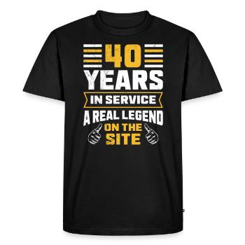 40 ans de travail Anniversaire de service 40 ans - T-shirt Premium bio Homme - noir - Devant - Nico (187cm)