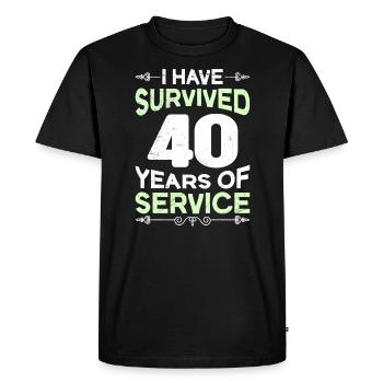 40 ans de travail Anniversaire de service 40 ans - T-shirt Premium bio Homme - noir - Devant - Nico (187cm)