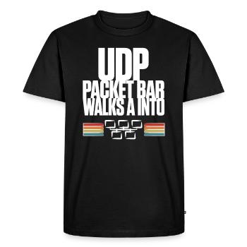 La barre de paquets UDP entre dans - T-shirt Premium bio Homme - noir - Devant - Nico (187cm)