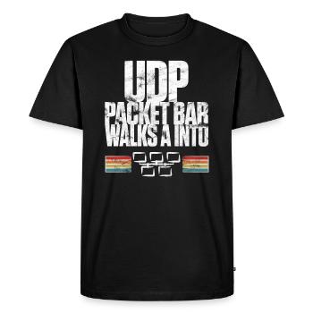 La barre de paquets UDP entre dans - T-shirt Premium bio Homme - noir - Devant - Nico (187cm)