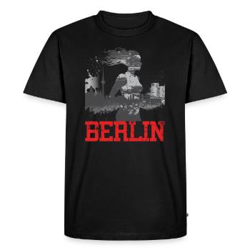 Berlin Marathon Runner Running Shirt pour femme - T-shirt Premium bio Homme - noir - Devant - Nico (187cm)
