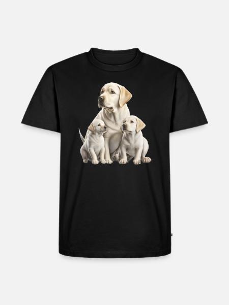 Labrador Familie - Männer Premium Bio T-Shirt - Schwarz