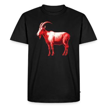 Chèvre rouge et blanc - T-shirt Premium bio Homme - noir - Devant - Nico (187cm)