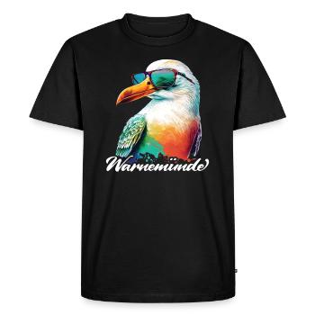 Warnemünde vacances mouette fraîche avec des lunettes de soleil - T-shirt Premium bio Homme - noir - Devant - Nico (187cm)