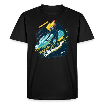Mountain Bike Downhill Mountain Biker - Men's Premium Organic T-Shirt - black - Front - Nico (187cm)