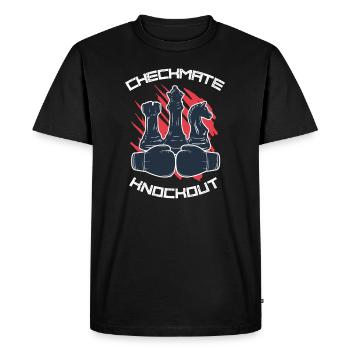 Chess and Boxing Chess Boxing Checkmate Knockout - Men's Premium Organic T-Shirt - black - Front - Nico (187cm)