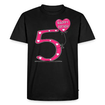 5 Anniversaire Joyeux anniversaire - T-shirt Premium bio Homme - noir - Devant - Nico (187cm)