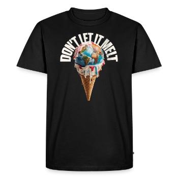Melting earth in the ice cream cone Don't let it melt - Men's Premium Organic T-Shirt - black - Front - Nico (187cm)