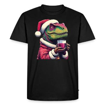 Raptor drinks mulled wine - Men's Premium Organic T-Shirt - black - Front - Nico (187cm)