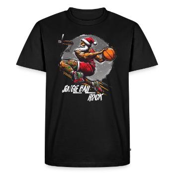 Père Noël Slam Dunk Basketball Jingle Ball Rock - T-shirt Premium bio Homme - noir - Devant - Nico (187cm)