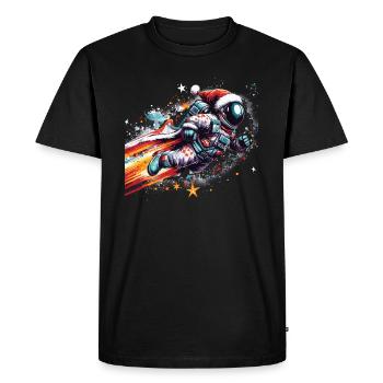 Super Père Noël en tant qu’astronaute dans l’espace - T-shirt Premium bio Homme - noir - Devant - Nico (187cm)